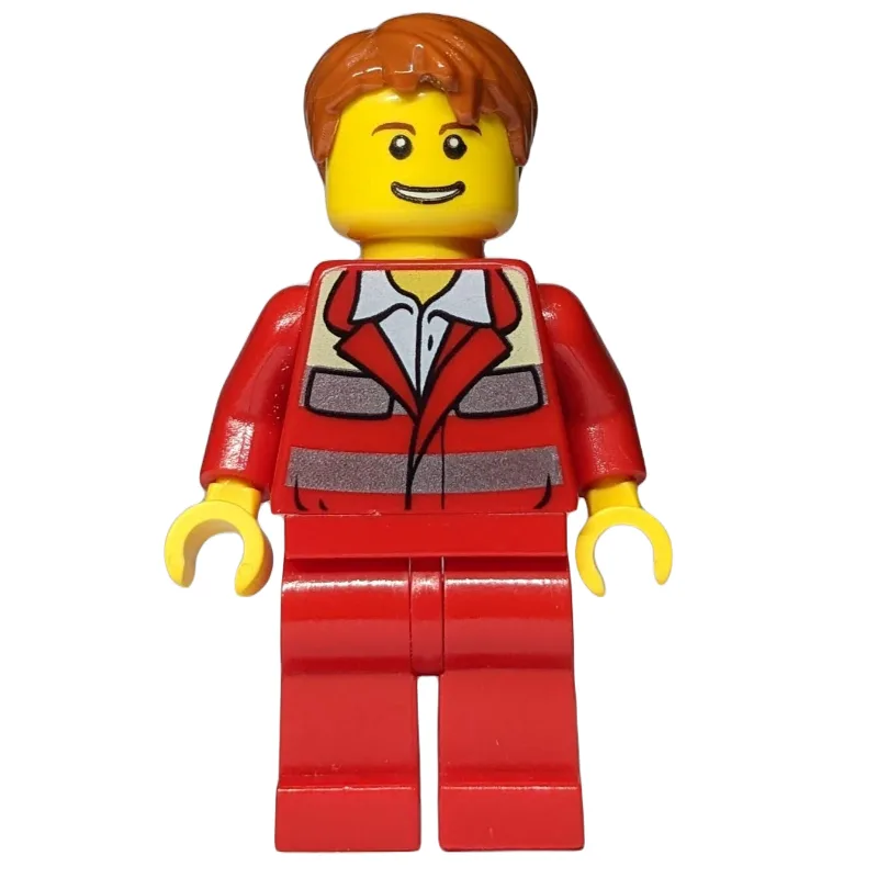 Paramedic, Red Uniform, Dark Orange Hair — minifigurine LEGO | Brick Broker