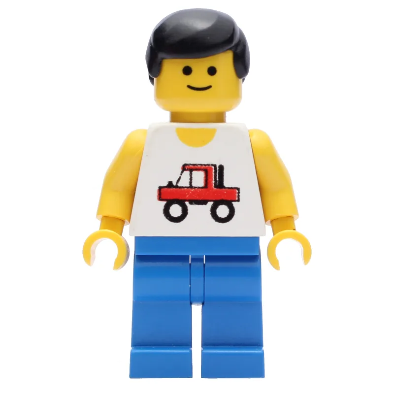 Man - With Shirt wit Truck, Blue Legs — dans quels sets LEGO ? (fig-004805) | Brick Broker