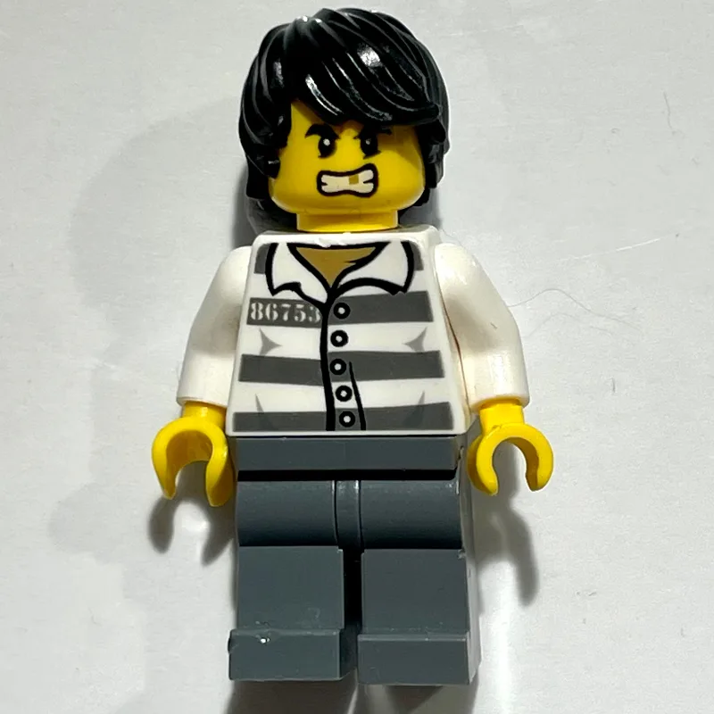 Criminal, Prison Shirt with #86753, Dark Blui… — minifigurine LEGO | Brick Broker