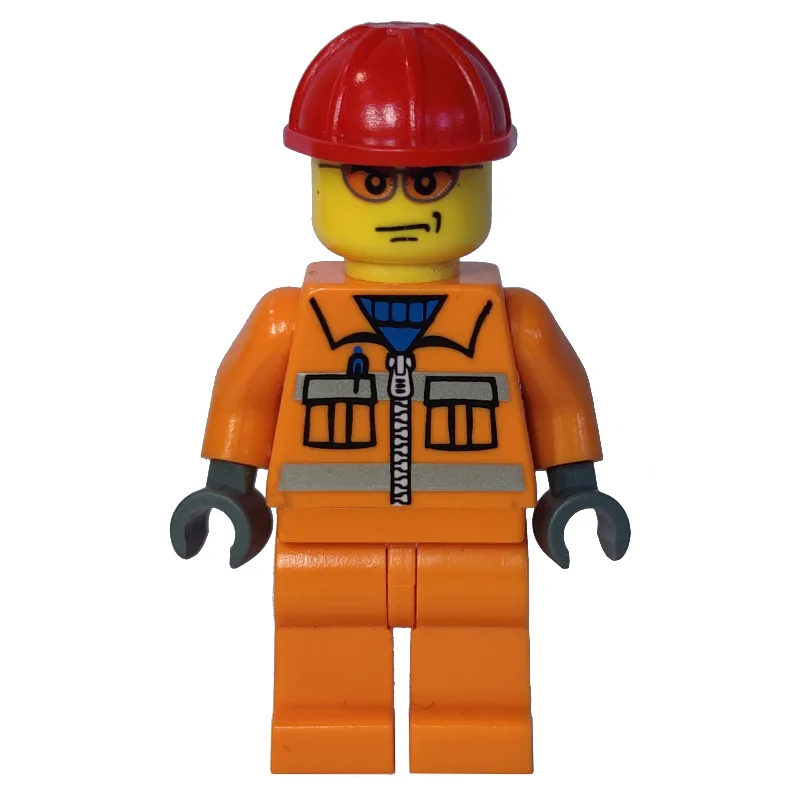 Worker - Orange Torso, Orange Legs, Red Helme… — minifigurine LEGO | Brick Broker