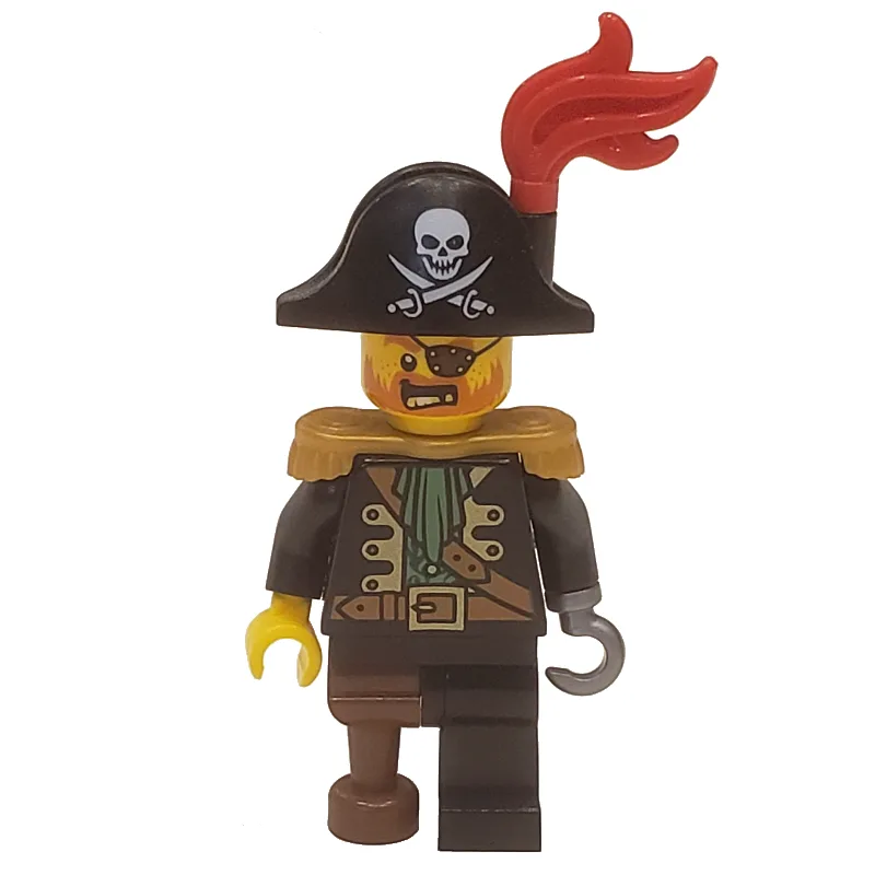 Pirate - Captain, Flat Silver Hook, Red Plume — minifigurine LEGO | Brick Broker
