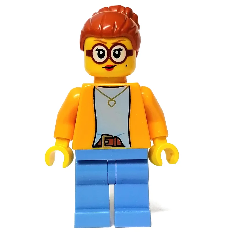 Woman, Bright Light Orange Torso, Medium Blue… — minifigurine LEGO | Brick Broker