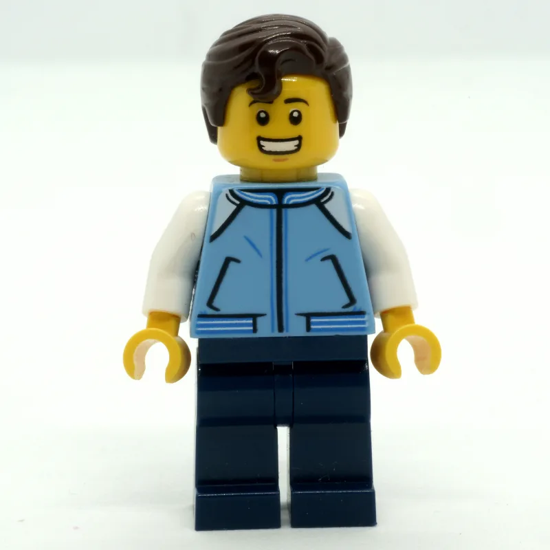Man, Medium Blue Jacket, Dark Blue Legs, Dark… — minifigurine LEGO | Brick Broker