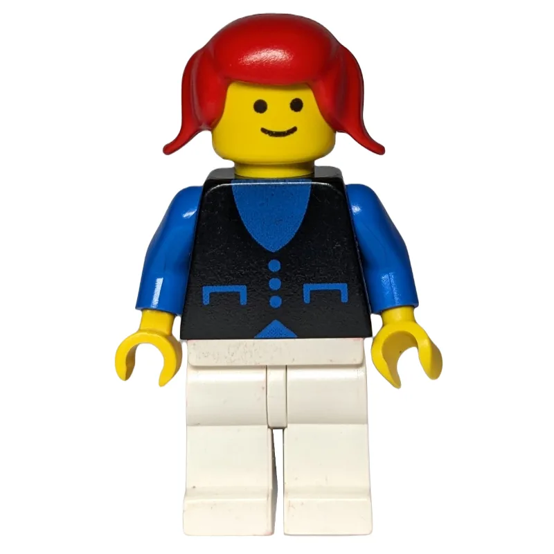 Woman, Black Vest over Blue Top, White Legs,… — minifigurine LEGO | Brick Broker