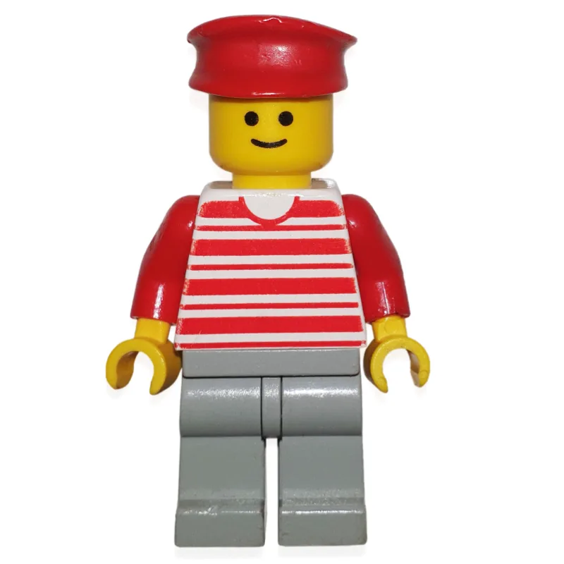 Man - Red/White Striped Shirt, Red Arms, Ligh… — minifigurine LEGO | Brick Broker