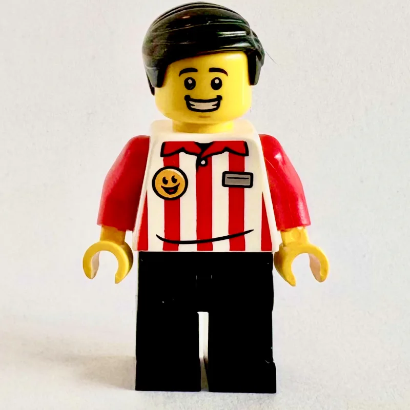Popcorn Seller, White/Red Torso, Black Legs,… — minifigurine LEGO | Brick Broker