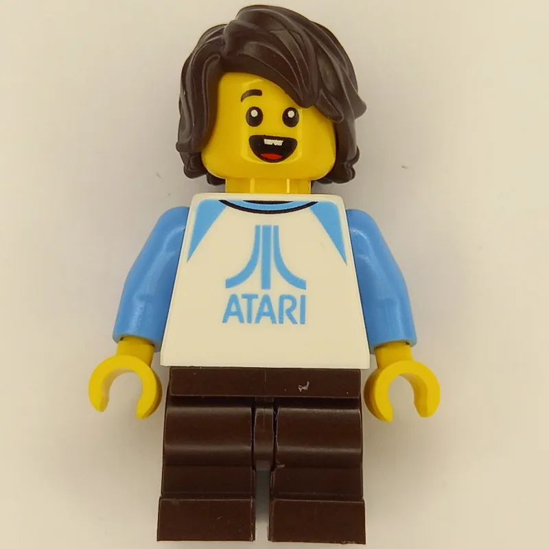 Kid - White Atari Torso, Dark Brown Legs, Dar… — minifigurine LEGO | Brick Broker