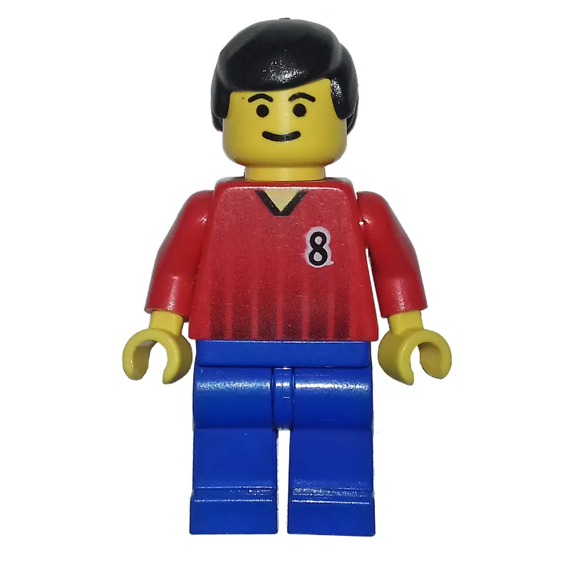 Soccer Player Red Torso, Blue Legs, #8 — dans quels sets LEGO ? (fig-006923) | Brick Broker