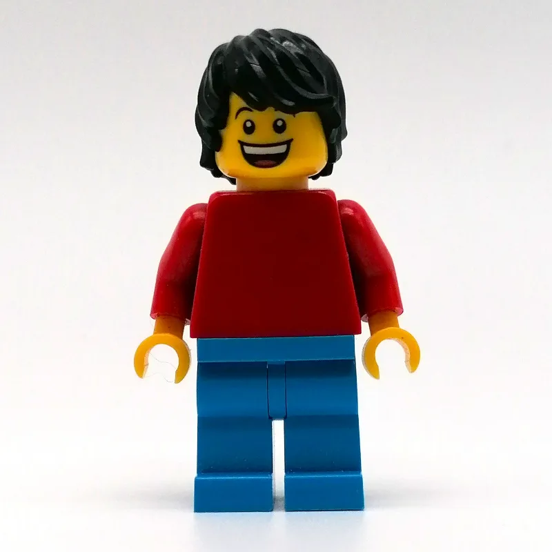 Daniel - Red Torso, Dark Azure Legs, Black Ha… — minifigurine LEGO | Brick Broker