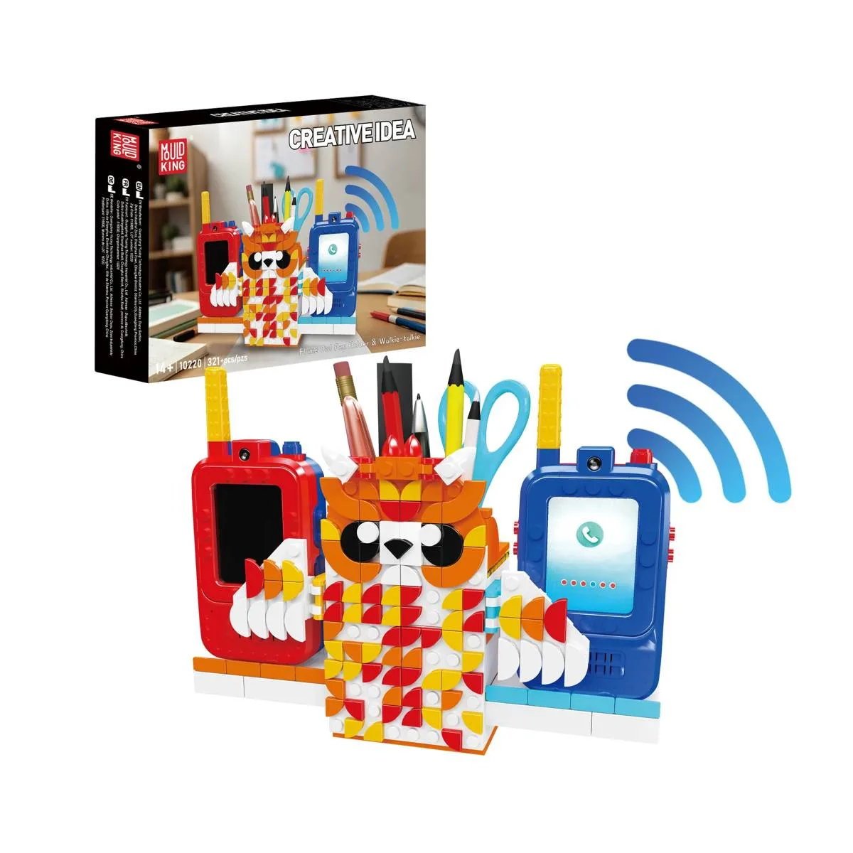 Mould King Talkie-walkie vidéo chouette flamme et porte-stylo (MOU-10220) - prix | Brick Broker