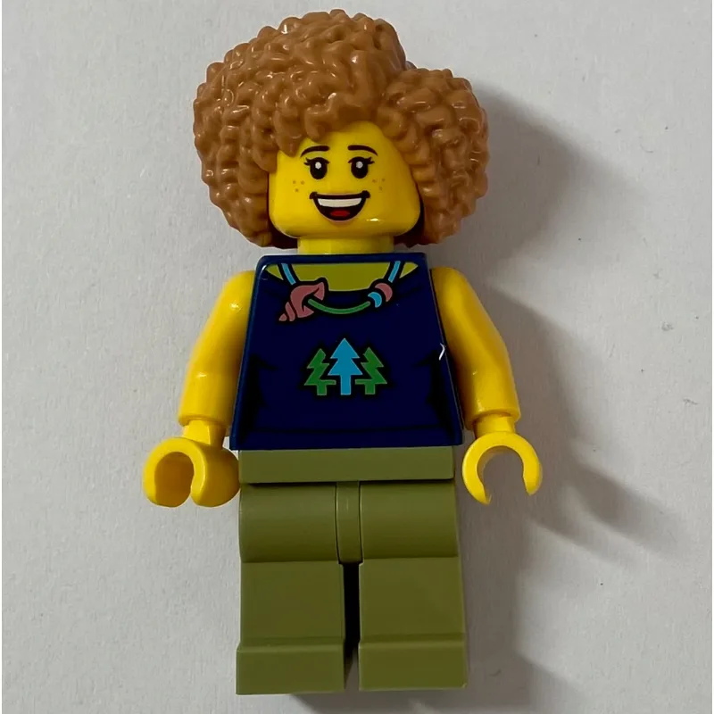 Woman, Dark Blue Top, Olive Green Legs, Mediu… — minifigurine LEGO | Brick Broker