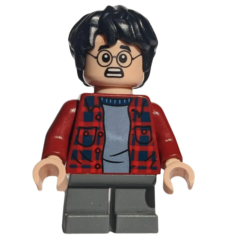 Harry Potter, Open Red Flannel Shirt, Dark Bl… — minifigurine LEGO | Brick Broker