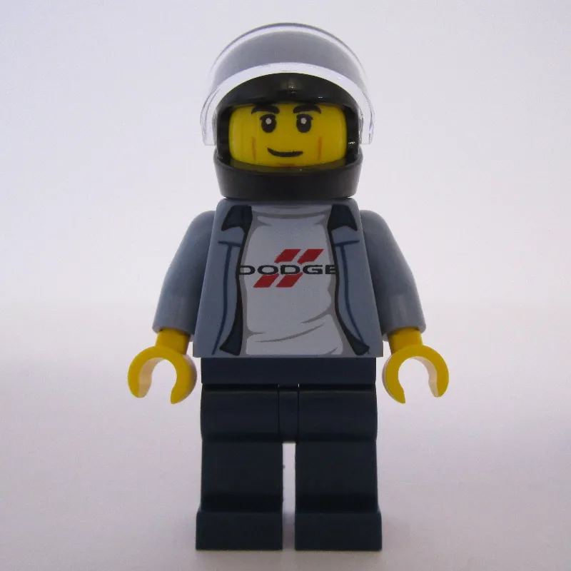 Race Driver, Sand Blue Torso, Dark Blue Legs,… — minifigurine LEGO | Brick Broker