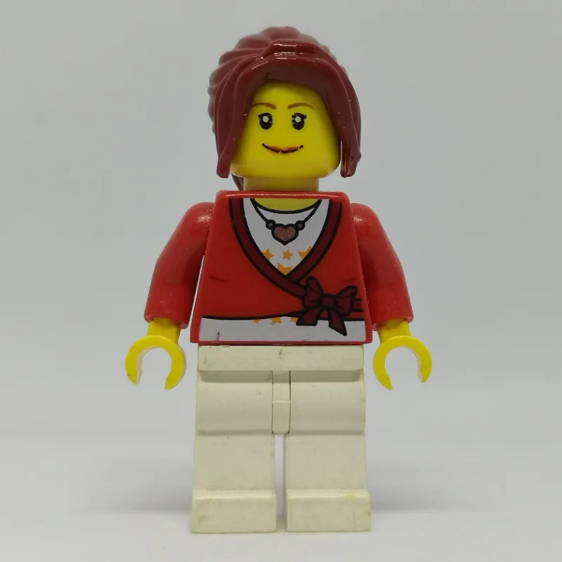 Woman, Cardigan Tied with Bow and Necklace, W… — minifigurine LEGO | Brick Broker