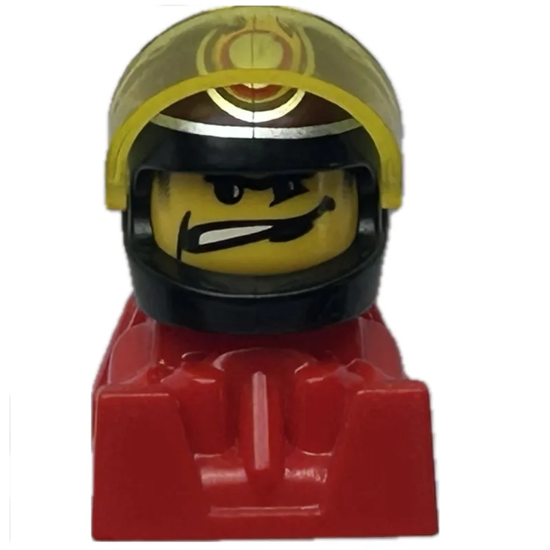 Racer - Black Helmet,  Trans-Yellow Visor, Re… — minifigurine LEGO | Brick Broker