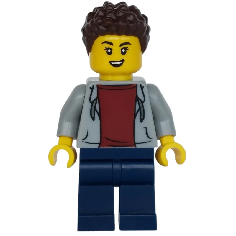Woman, Light Bluish Gray Jacket, Dark Blue Le… — minifigurine LEGO | Brick Broker