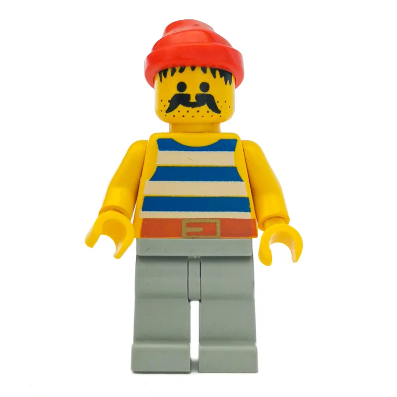 Pirate - Blue Stripes, Light Gray Legs, Red B… — minifigurine LEGO | Brick Broker