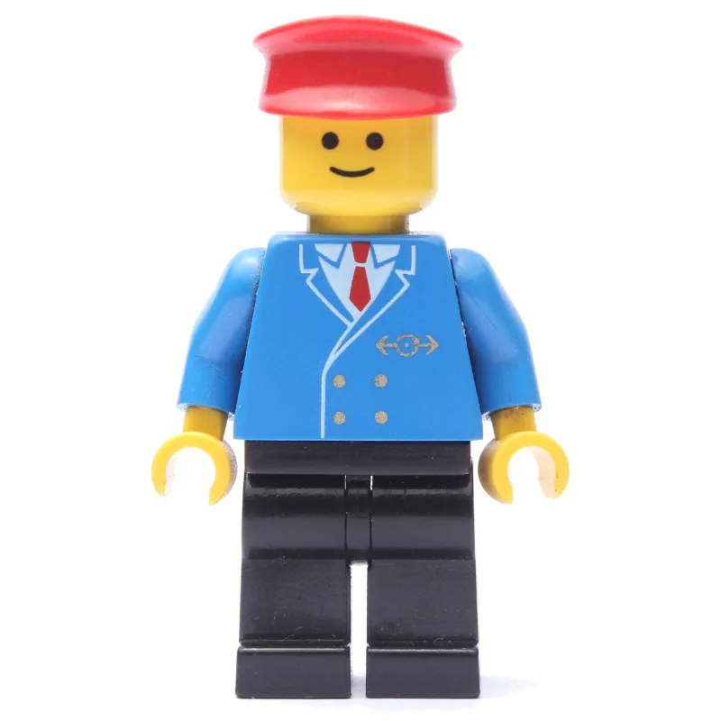 Conductor - Blue Jacket, Black Legs, Red Hat… — minifigurine LEGO | Brick Broker