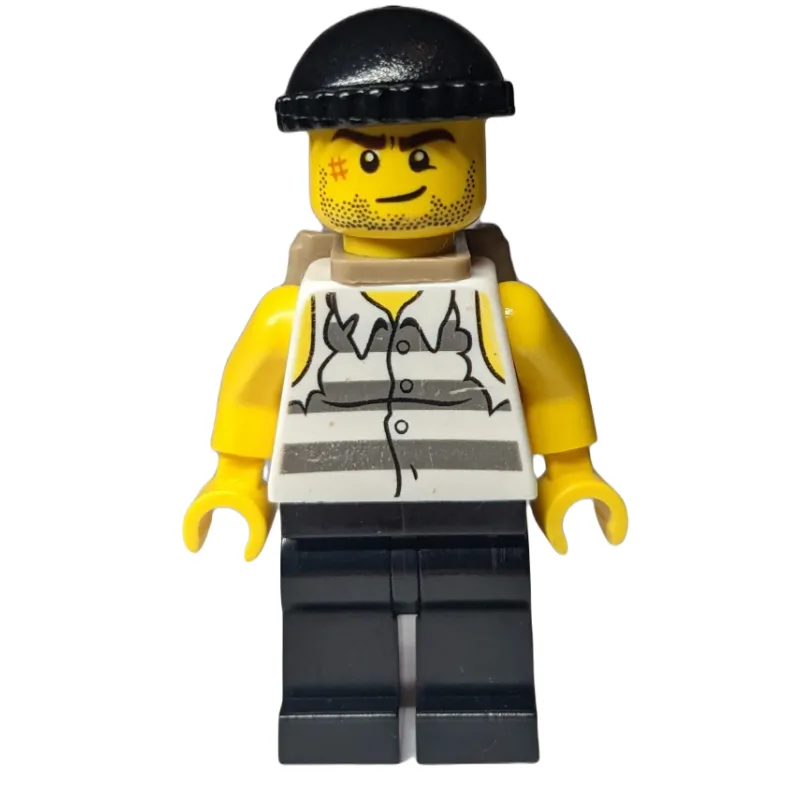 Criminal, Torn Prison Shirt, Black Legs, Blac… — minifigurine LEGO | Brick Broker