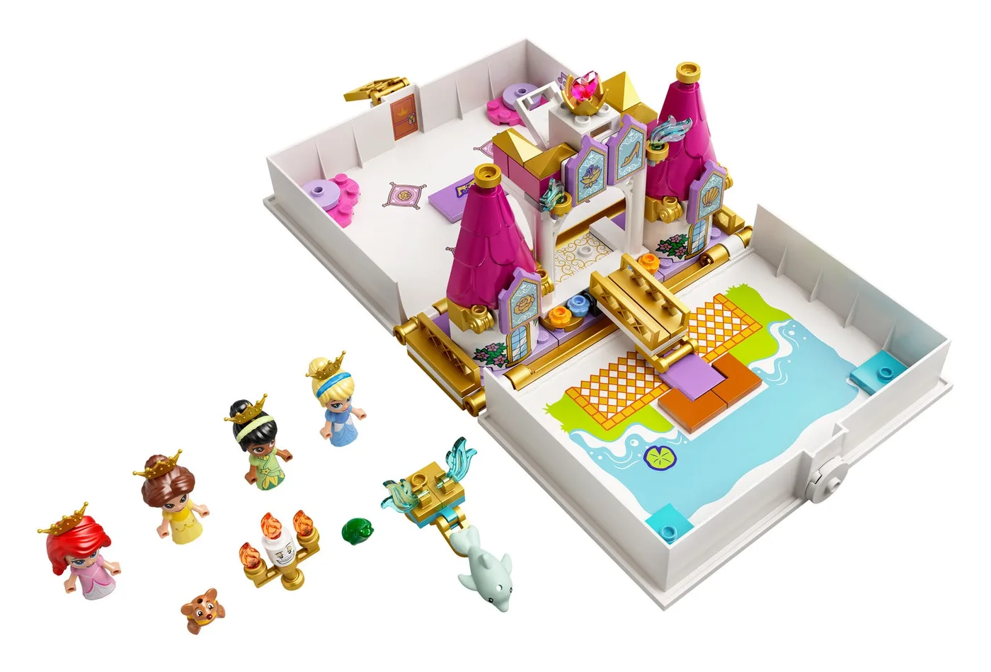 LEGO 43193 Les aventures d'Ariel, Belle, Cendrillon et Tiana dans un livre d'histoires - prix | Brick Broker