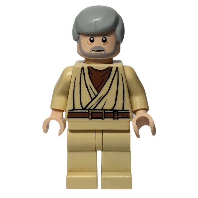 Obi-Wan Kenobi, Old, Tan Robes, Hair, White P… — minifigurine LEGO | Brick Broker
