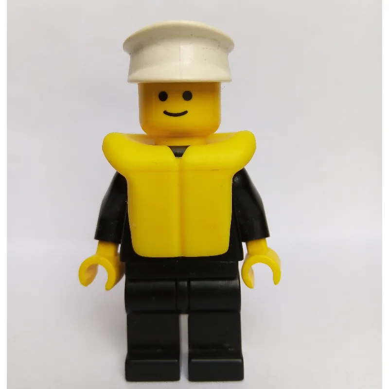 Policeman, Black Suit with Badge, White Hat,… — minifigurine LEGO | Brick Broker