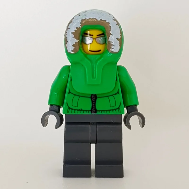 Man, Green Jacket, Dark Bluish Gray Legs, Hoo… — minifigurine LEGO | Brick Broker