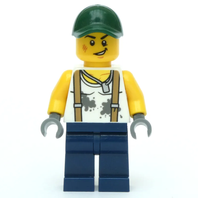 White Torso, Dark Blue Legs, Dark Green Cap — minifigurine LEGO | Brick Broker