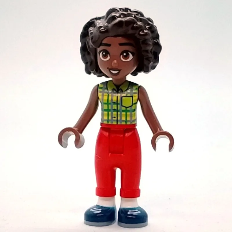 Aliya - Lime and Bright Green Tartan Shirt, R… — minifigurine LEGO | Brick Broker
