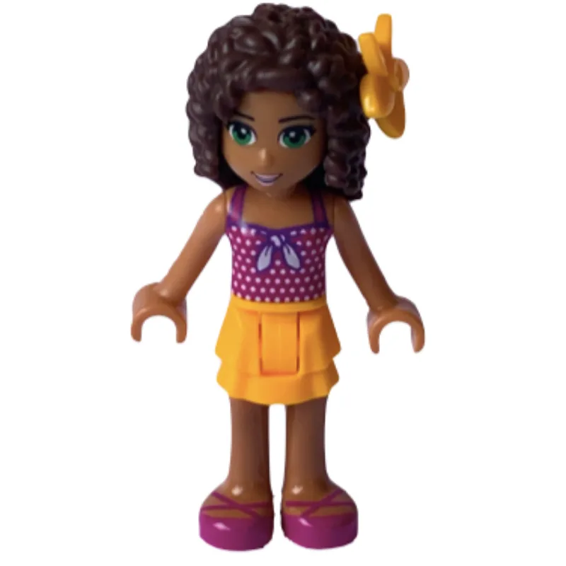 Andrea - Magenta Top, Bright Light Orange Ski… — minifigurine LEGO | Brick Broker