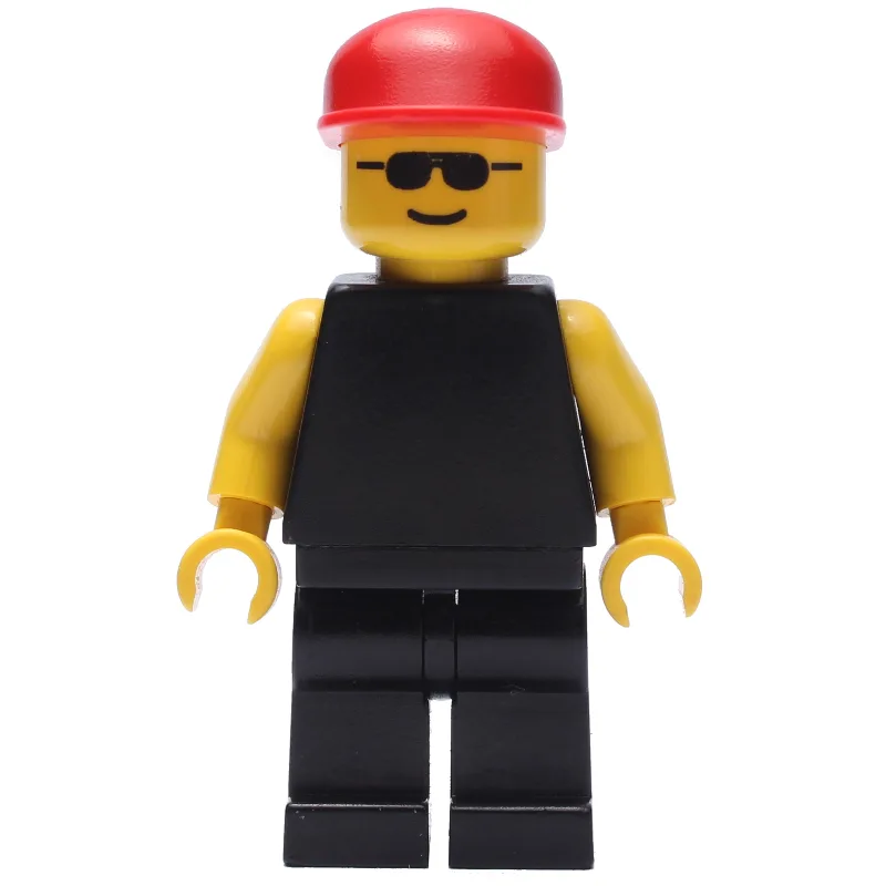 Man, Plain Black, Red Cap, Sunglasses — dans quels sets LEGO ? (fig-009004) | Brick Broker