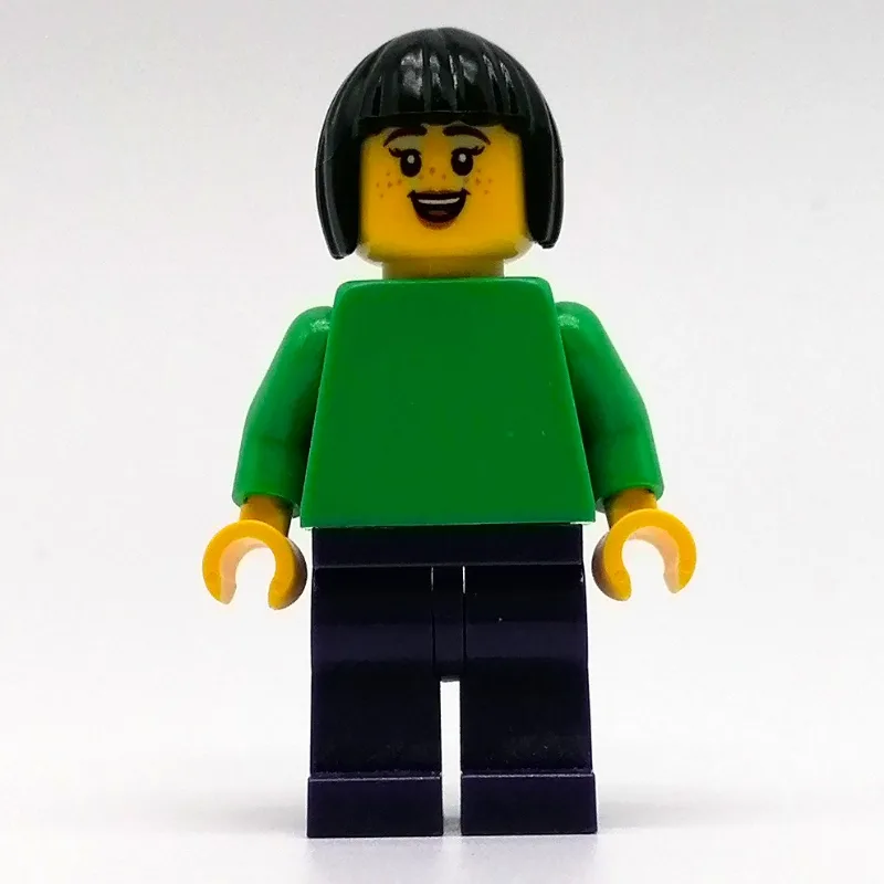 Sofie - Bright Green Torso, Dark Purple Legs,… — minifigurine LEGO | Brick Broker