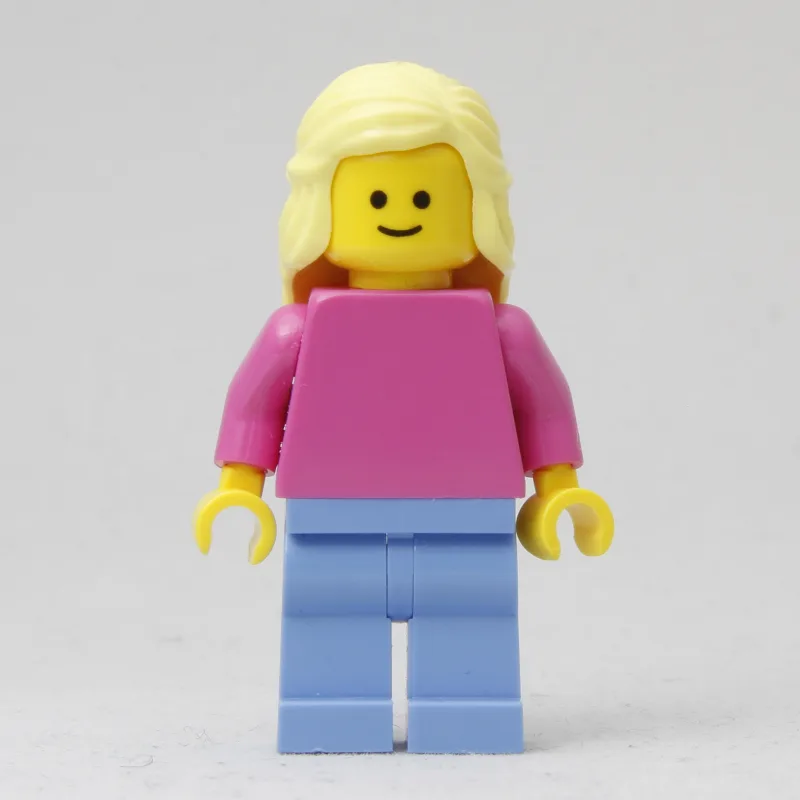 Woman, Plain Dark Pink Torso, Medium Blue Leg… — minifigurine LEGO | Brick Broker