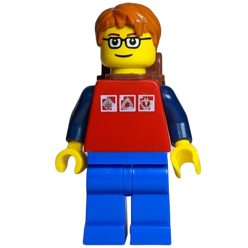 Man - Red Torso, Blue Legs, Backpack — dans quels sets LEGO ? (fig-005133) | Brick Broker
