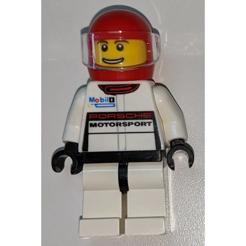 Race Driver, White Torso, White Torso, Red He… — minifigurine LEGO | Brick Broker