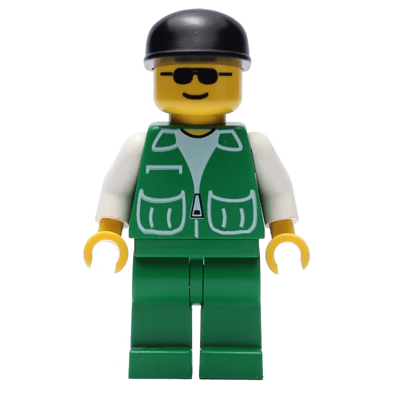Man, Green Jacket, Green Legs, Black Cap, Sun… — minifigurine LEGO | Brick Broker