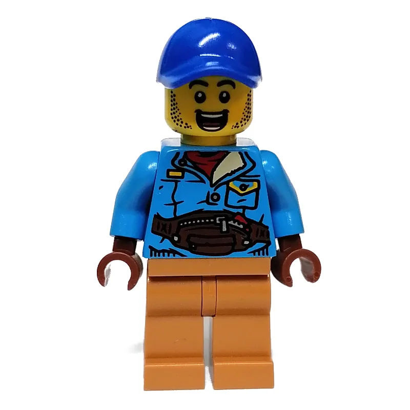 Dark Azure Torso, Medium Nougat Legs, Blue Cap — minifigurine LEGO | Brick Broker