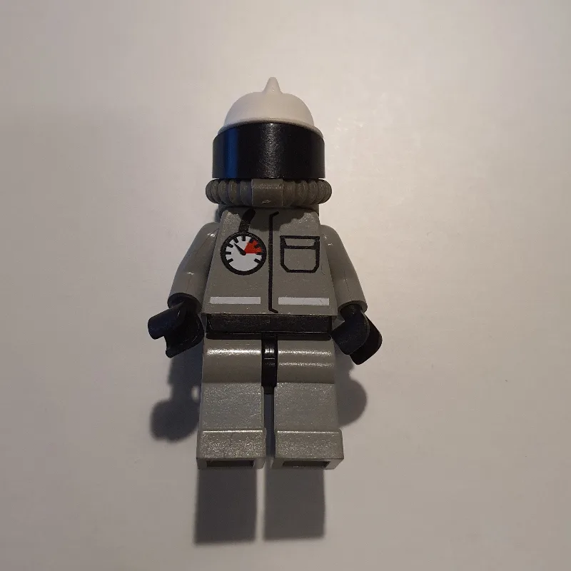 Fireman, Light Gray Fire Suit with Gauge and… — minifigurine LEGO | Brick Broker