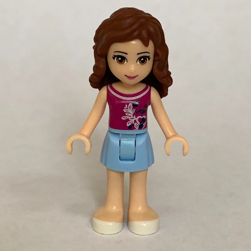 Olivia - Magenta Top, Bright Light Blue Skirt — minifigurine LEGO | Brick Broker