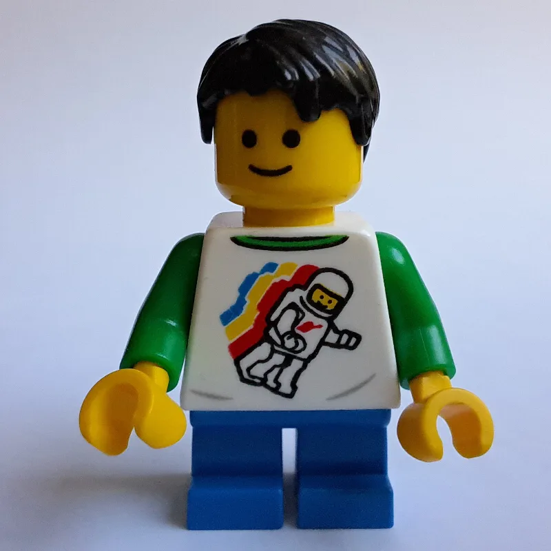 White Torso with Space Figure, Blue Legs, Bla… — minifigurine LEGO | Brick Broker