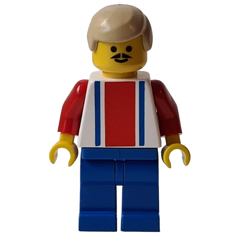 Soccer Player White Torso, Blue/Res Stripes,… — minifigurine LEGO | Brick Broker