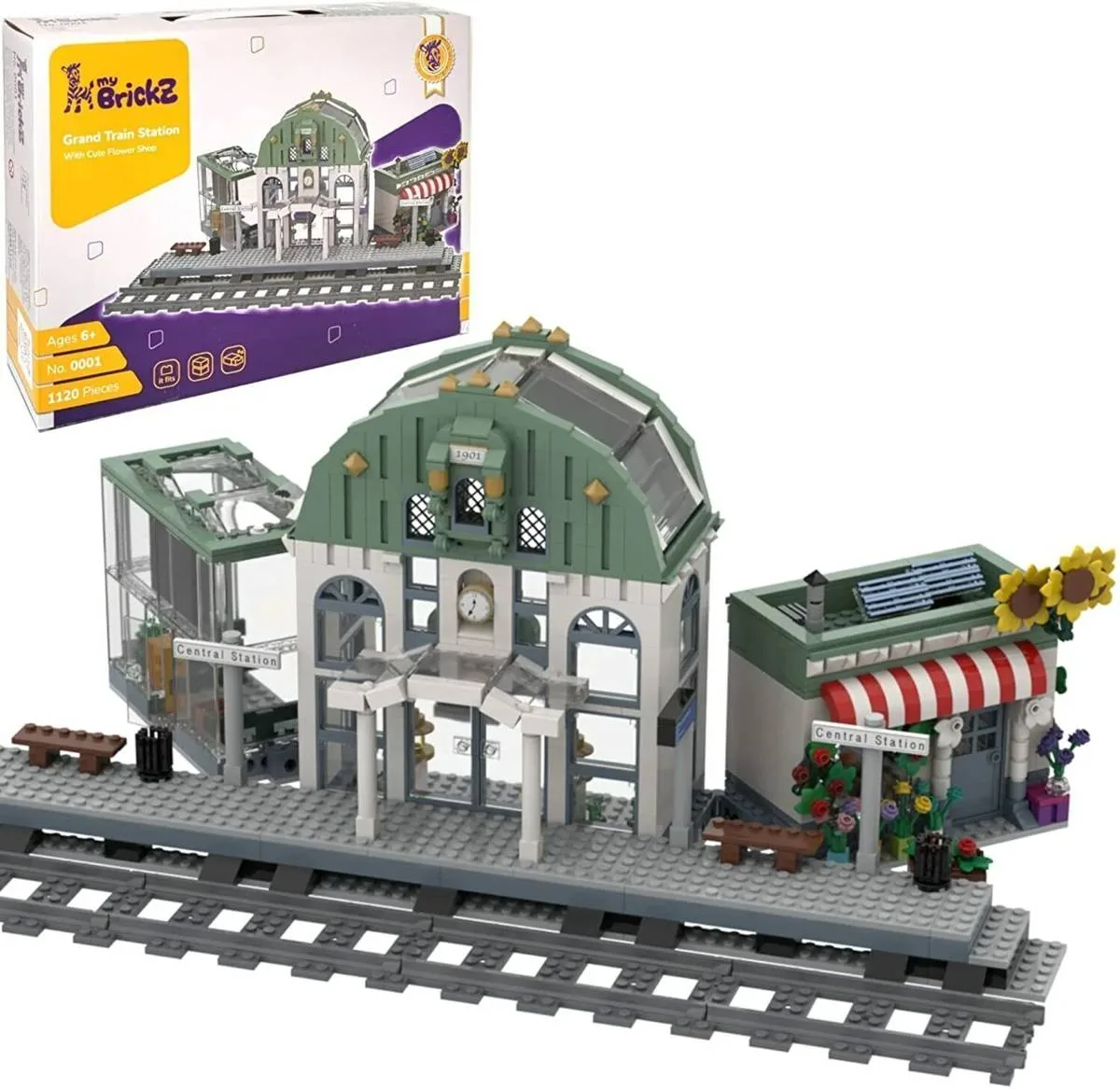 myBrickZ Grande gare ferroviaire (MYBRICKZ-0001) - prix | Brick Broker