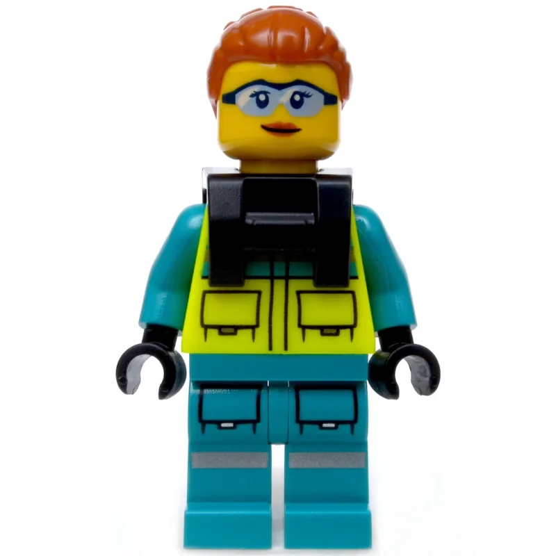 Paramedic, Vibrant Yellow Safety Vest, Dark T… — minifigurine LEGO | Brick Broker
