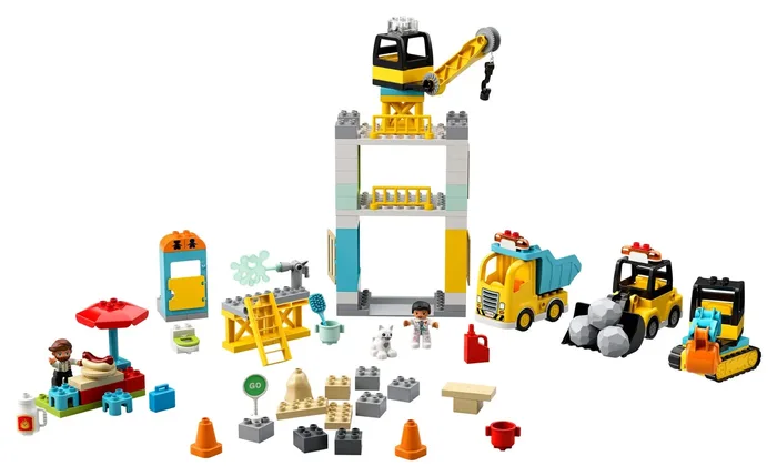 LEGO 10933 Grue à tour et chantier de construction - prix | Brick Broker