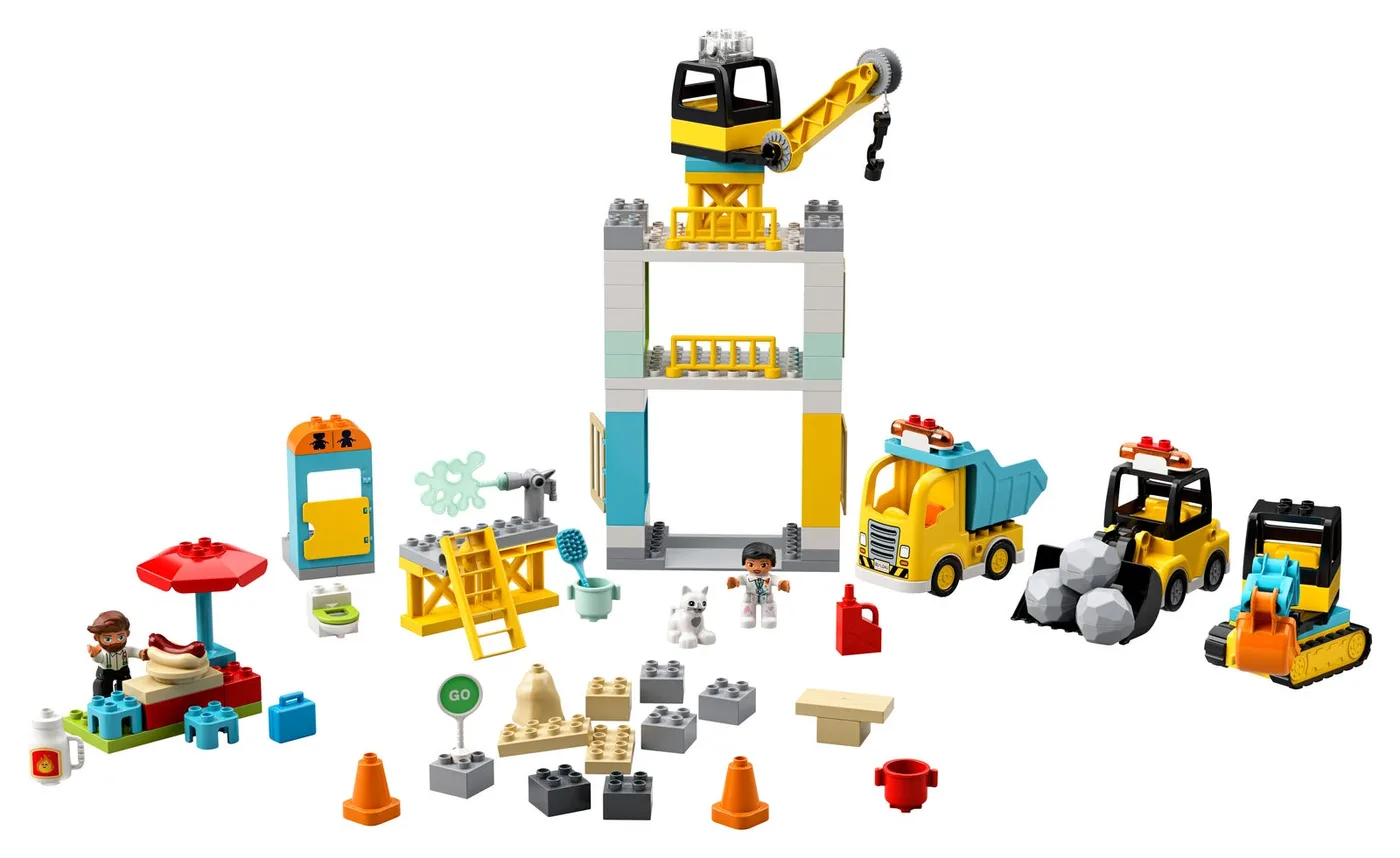 LEGO 10933 Grue à tour et chantier de construction - prix | Brick Broker