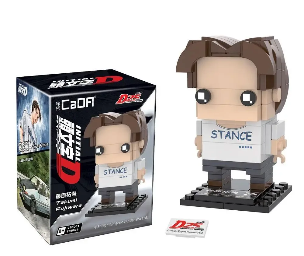 Figurines Brickheads des personnages d'Initial D | CaDA C55001-C55005w (CADA-C55001W) - prix | Brick Broker