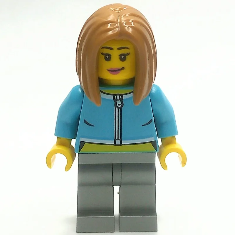 Woman, Medium Azure Torso, Flat Silver Legs,… — minifigurine LEGO | Brick Broker