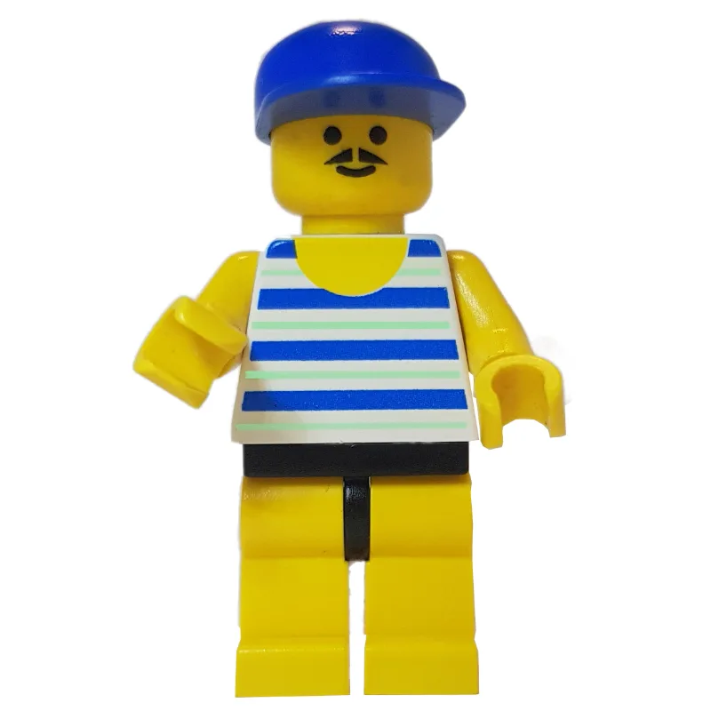 Man Blue and White Striped Swimsuit, Blue Cap… — minifigurine LEGO | Brick Broker