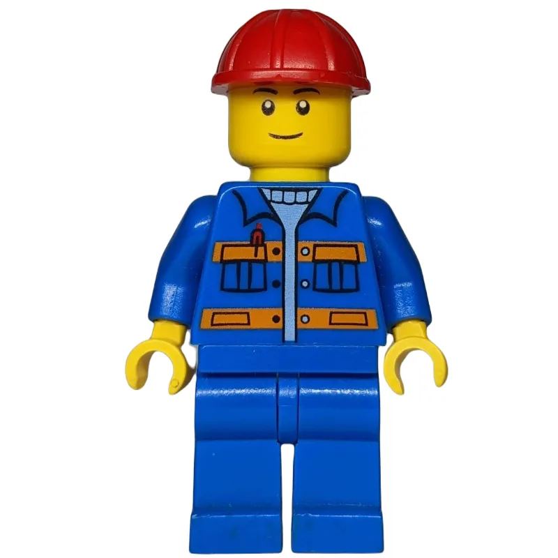 Construction Worker, Blue Jacket with Orange… — minifigurine LEGO | Brick Broker