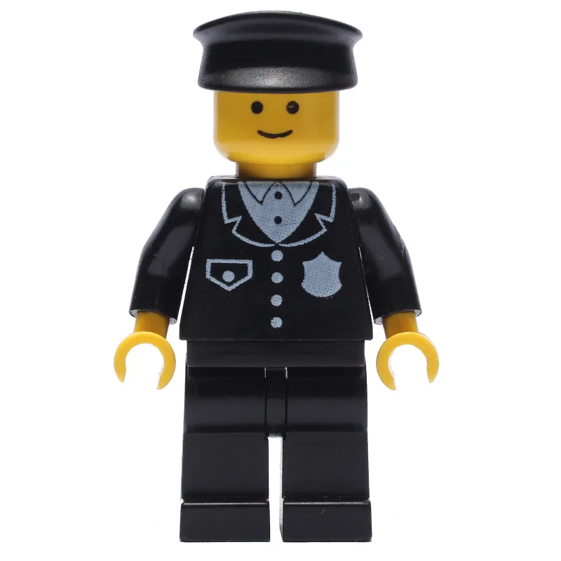 Policeman, Black Suit with Badge, Black Hat (… — minifigurine LEGO | Brick Broker